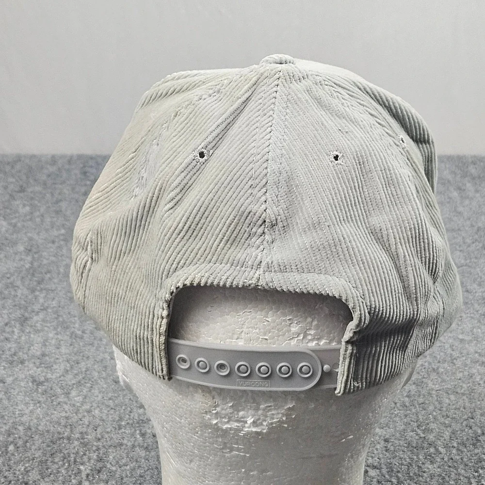 Vintage American Quality Corduroy Hat Gray Patina Advon Inc Snapback Rope 80s